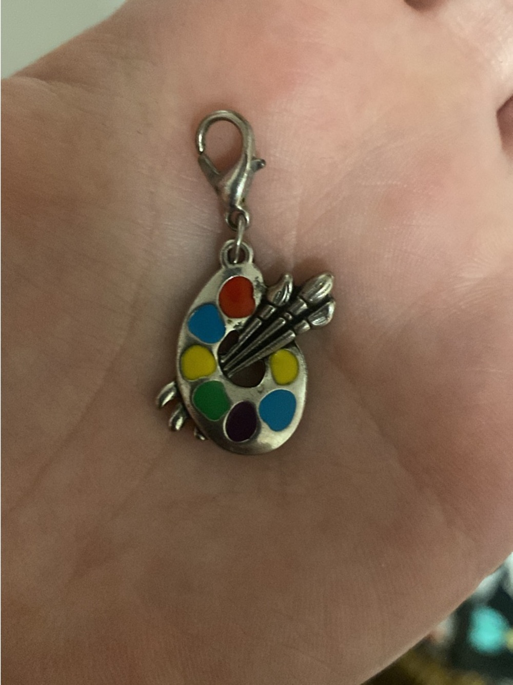 Artist Palette Charm with Colorful Enamel Paints